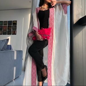 Amazing linen embroidered kaftan